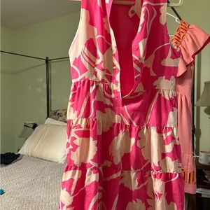 Kori Pink and Cream Floral Mini Dress